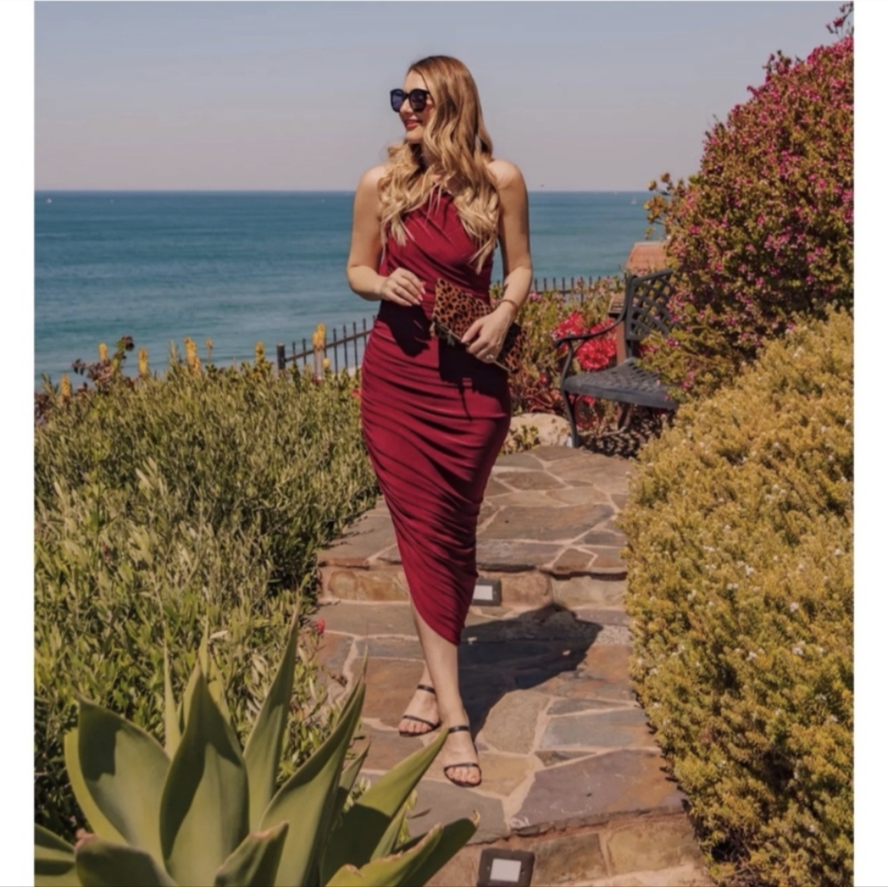 Norma Kamali Diana Gown in Plum sz: L One Should Semi Formal Long Maxi Dress NWT